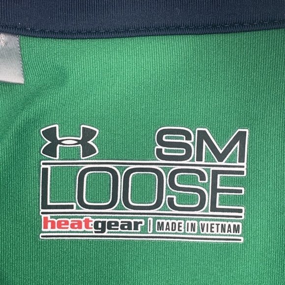 Men's Under Armour Loose Polo Shirt Green Blue S Notre Dame ND‎ Fighting Irish - Picture 3 of 9